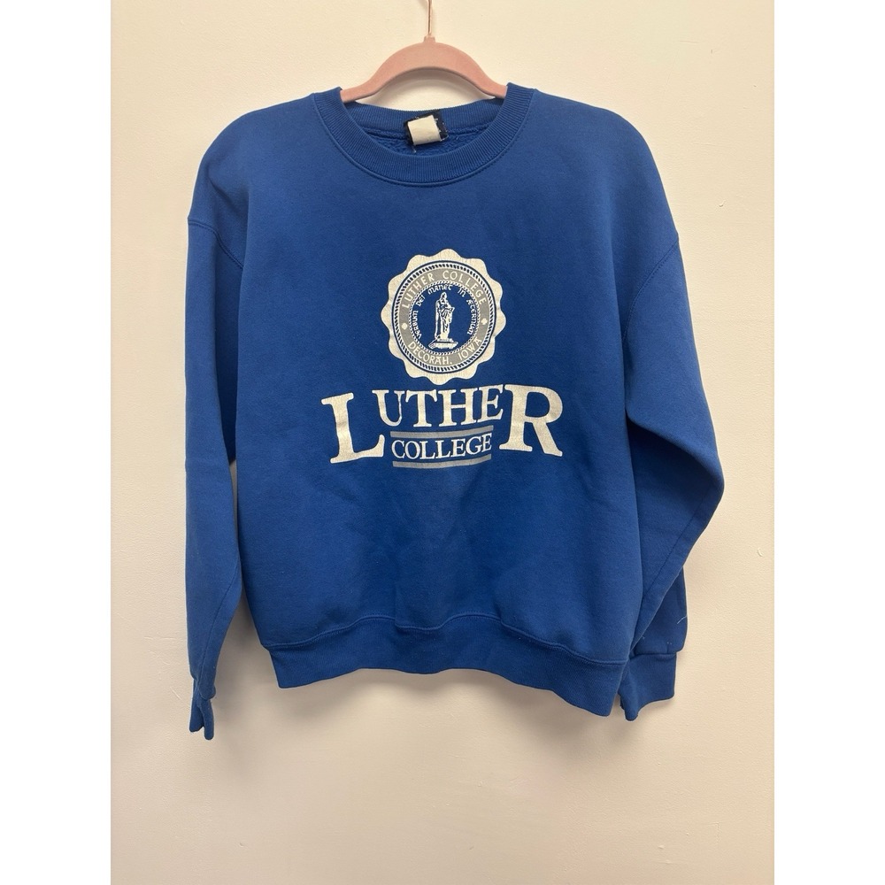 Vintage 90s Jansport Luther College‎ Decorah Iowa Blue Sweatshirt Medium